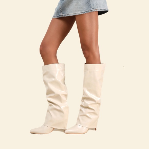 Lulus Fold-over Knee high boots size 6 - Picture 2 of 4
